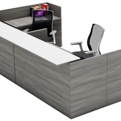 Reception Set With Front Desk.  File Cabinets. 