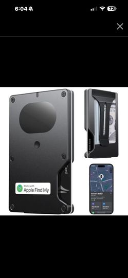 Slim Wallet for Men, Air Wallet Build in Airtag Chip, Smart Wallet Compatible with Apple Find My iOS Only, Minimalist Front Pocket Wallet 