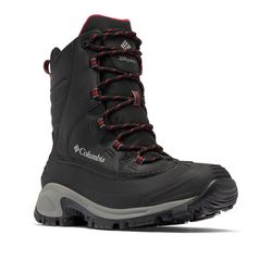 Columbia Mens Bugaboot III Waterproof Snow Boot, Black/Bright Red, 11.5
