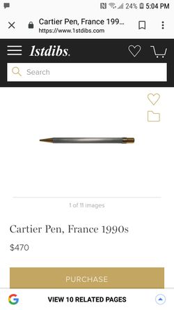 1991 vintage 18k authentic gold Cartier Santos pen In Cartier box.