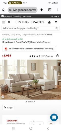 Living spaces sectional