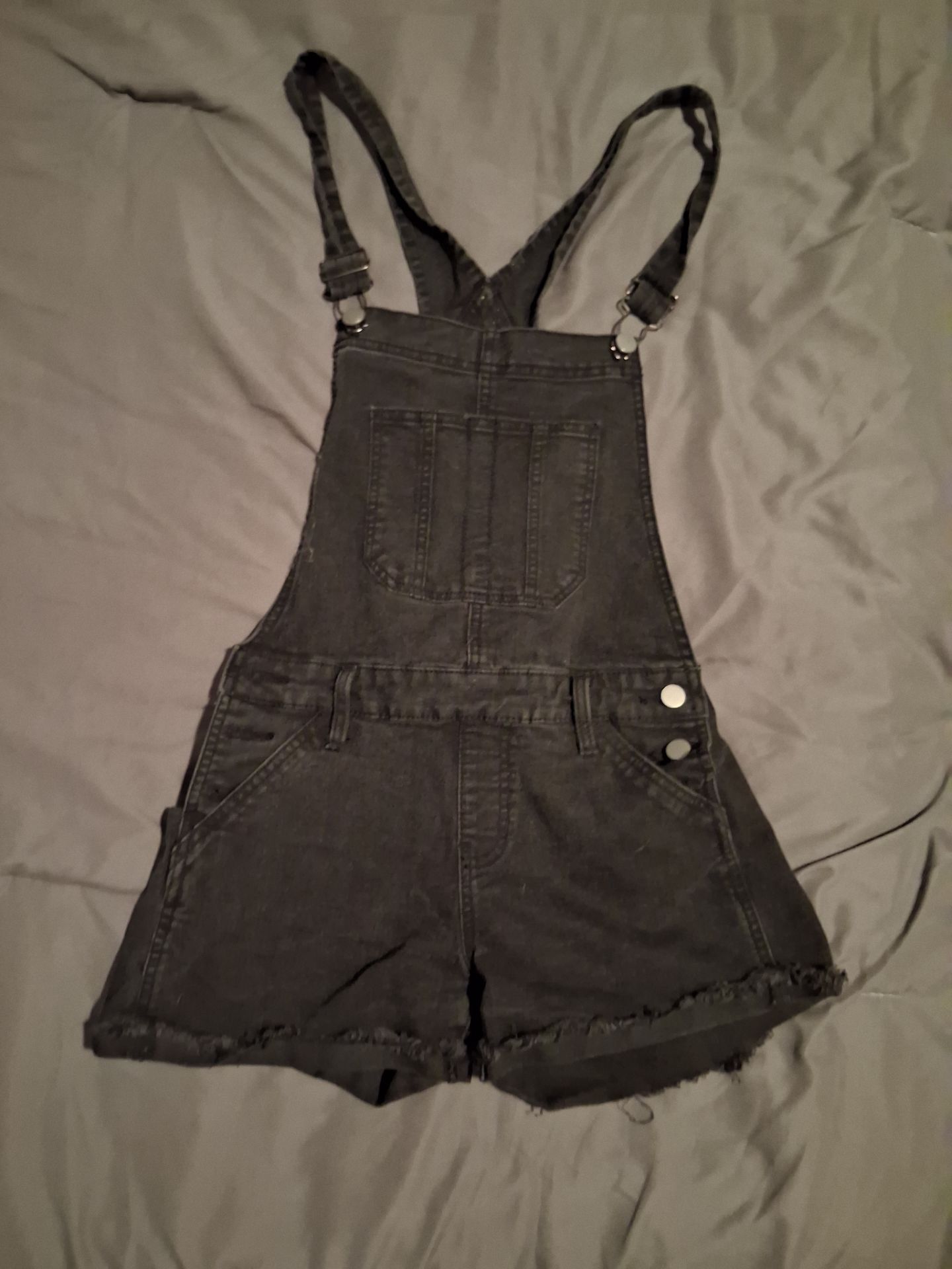 Women's jean short overalls