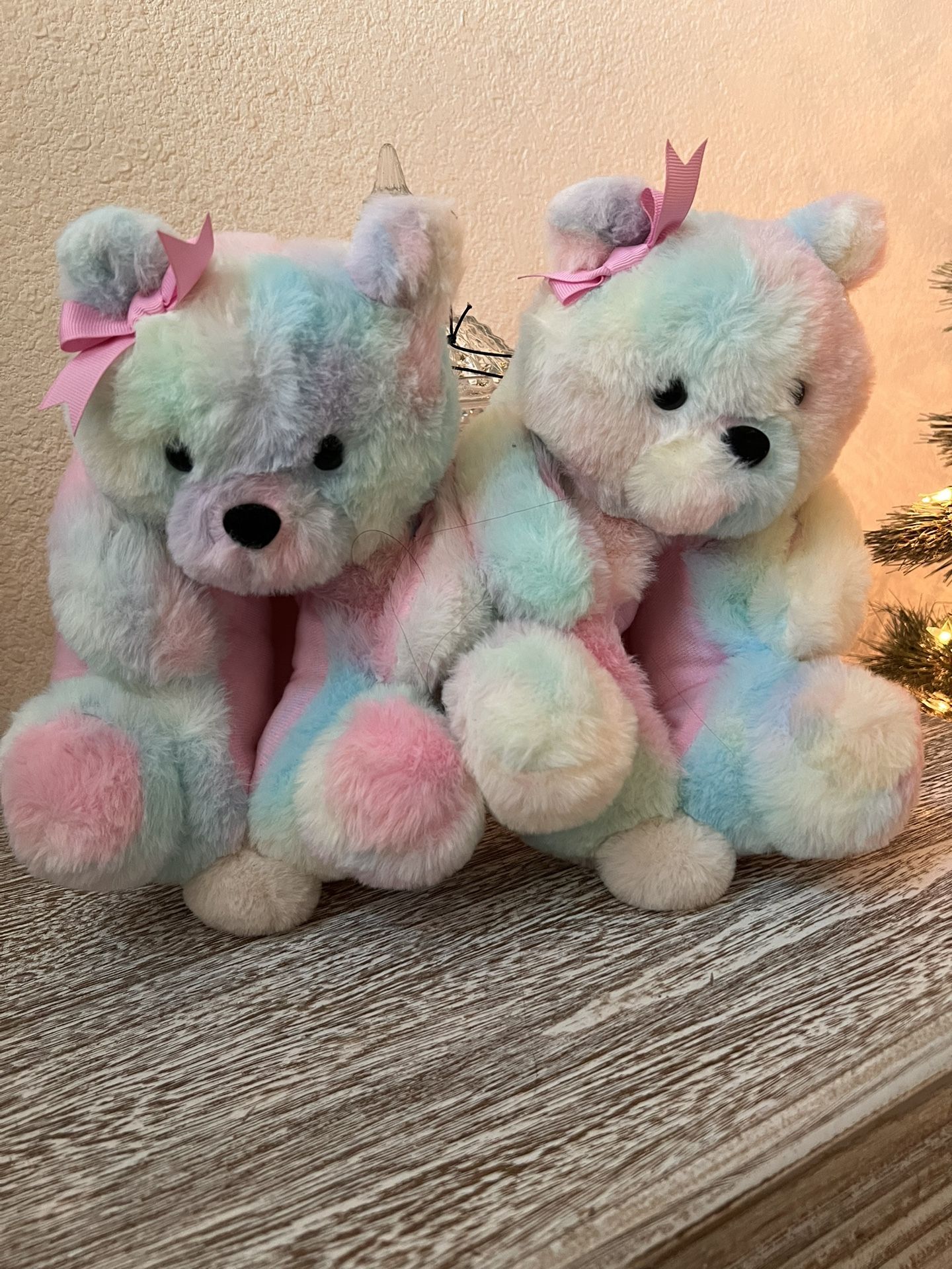 Wonder Nation Little Girl Teddy Bear Kids Slippers 13-1