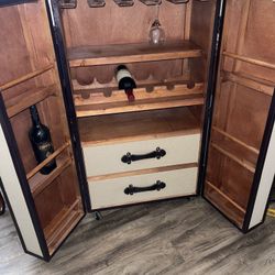 Safavieh Home Collection Beige Bar Cabinet 42”H X 24”W X 18”D (Note: No Bottle Or Cup Included) In Good Condition $200 Firm On Price