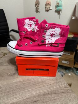 Size 5,6,7,8,9,10 girls - Fuchsia Pink Collection’0 High Top Sneakers