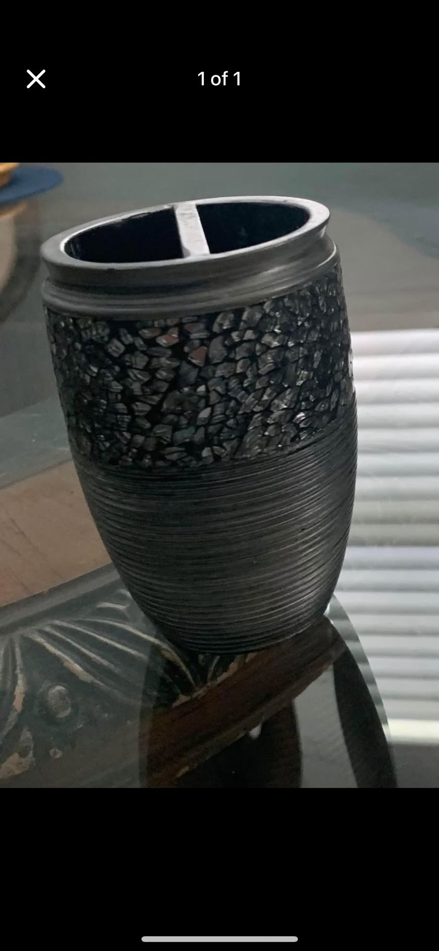 Gray Toothbrush And Toothpaste Holder