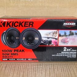 Kicker KS Series Car Speakers 2 3/4 Inch Midrange Speaker Set 100 Watts KSC270 🚨 Payment Options Available 🚨 No Credit Needed 🚨