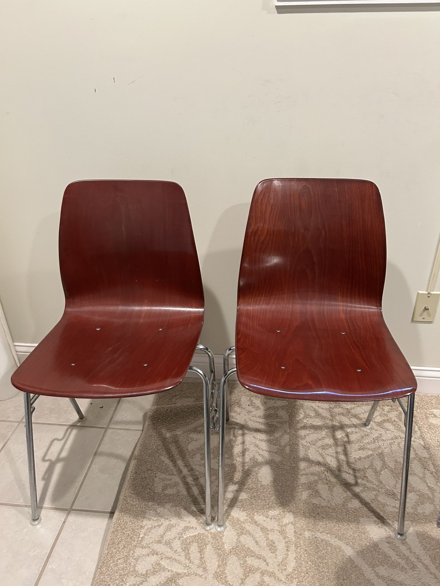 MCM Vintage Rosewood Plywood Chairs (2), Stacking, Boeing