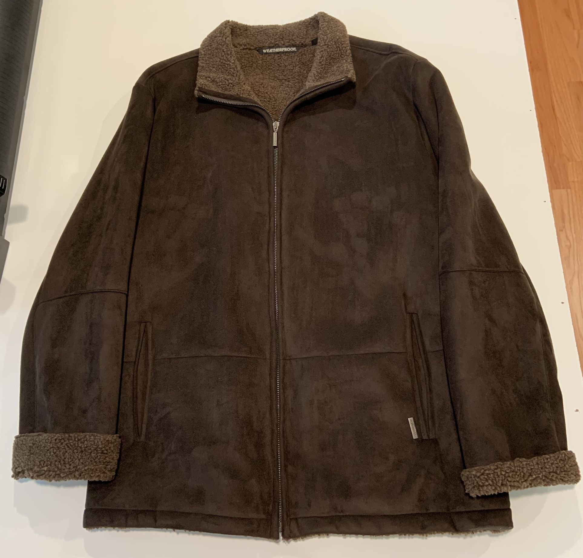 Weatherproof Suede Jacket with Fur Lining Men’s Size XXL