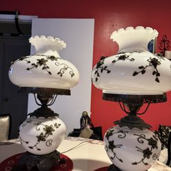 Antique table lamps set 1950s