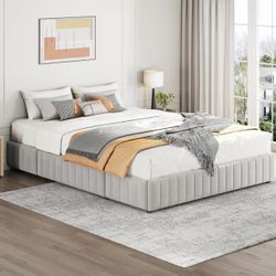 New Full Sized Bed Frame Beige 