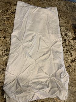 White shower curtain