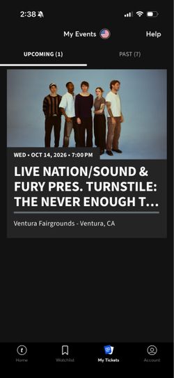 Turnstile GA Ventura 10/14