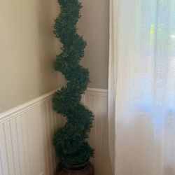 Faux Spiral Topiary Plant w Pot 71 Inches $300 New