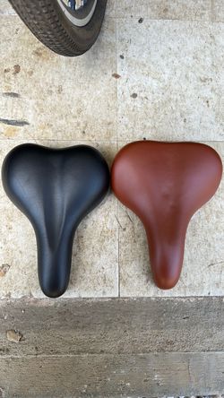 Bike Saddles Black and Brown Pair