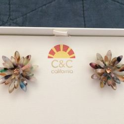 c & c california flower earrings (new and unworn)
