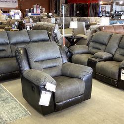 Earhart Reclining Sofa, Loveseat and Recliner 