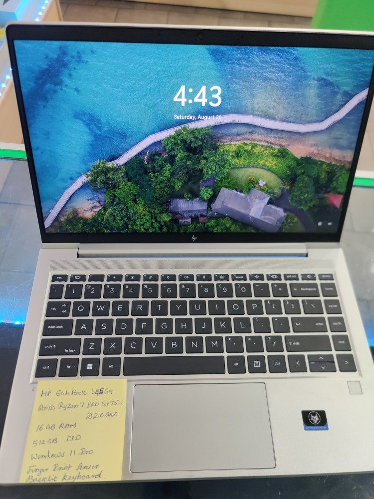 HP EliteBook 645 G9 14" AMD Ryzen 7 Pro , 16GB Ram 512GB SSD Windows 11 Pro Backlit Keyboard and Fingerprint Sensor. Comes with Charger.