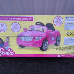 6V Barbie Convertible Ride on Car, Battery Powered Toy, Kids Ages 3+, Remote Control