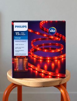 Philips Hue Indoor/Outdoor 15 Foot Neon Orange Flat Rope