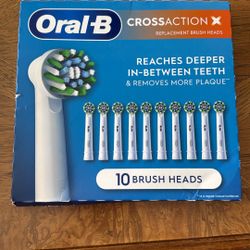 Oral b Cross action X 10 Replacement Heads NEW Sealed 