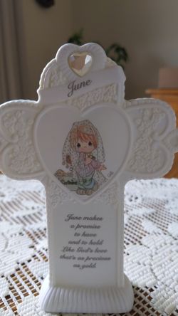 Precious Moments June Wedding Cross