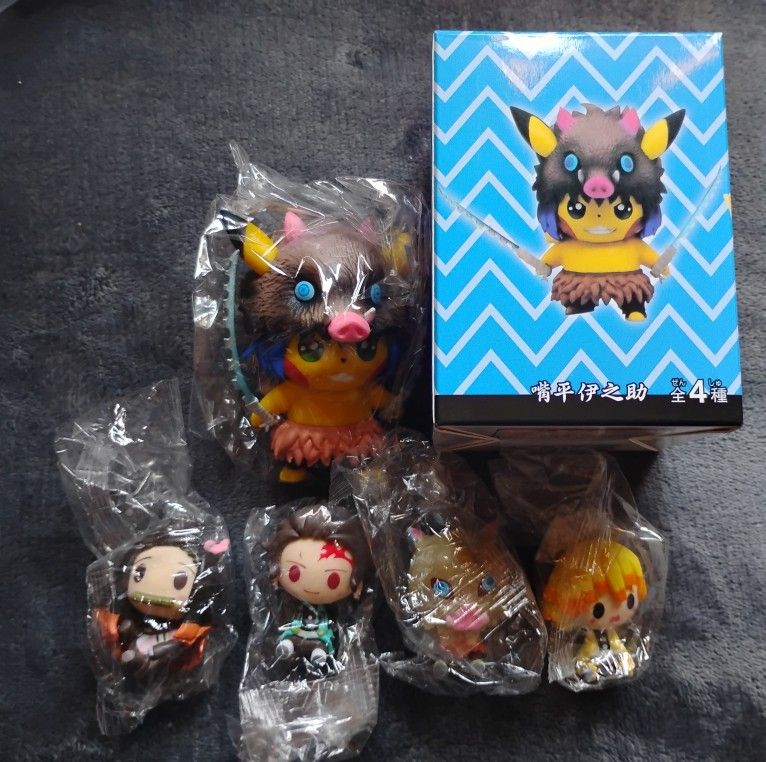 Pikachu Tanjiro Demon Slayer Kamado Figure Kimetsu No Yaiba Pokemon Pop Merch+ Anime