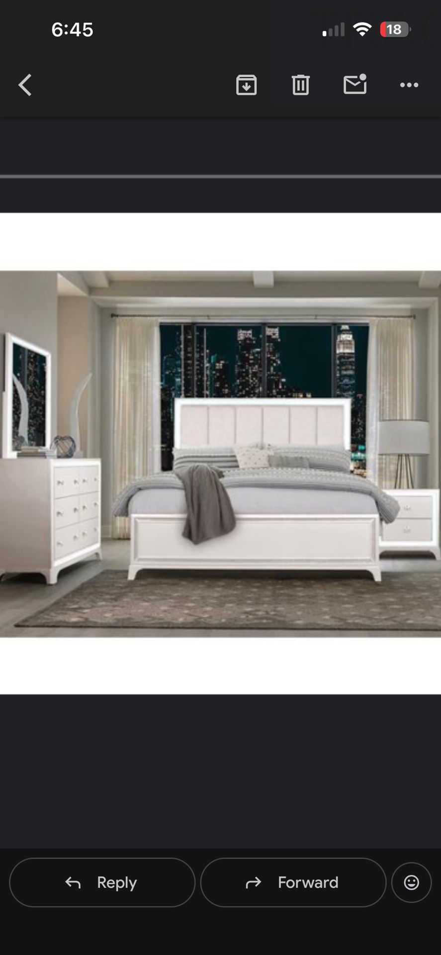 King Bedroom Set With Led Lights 