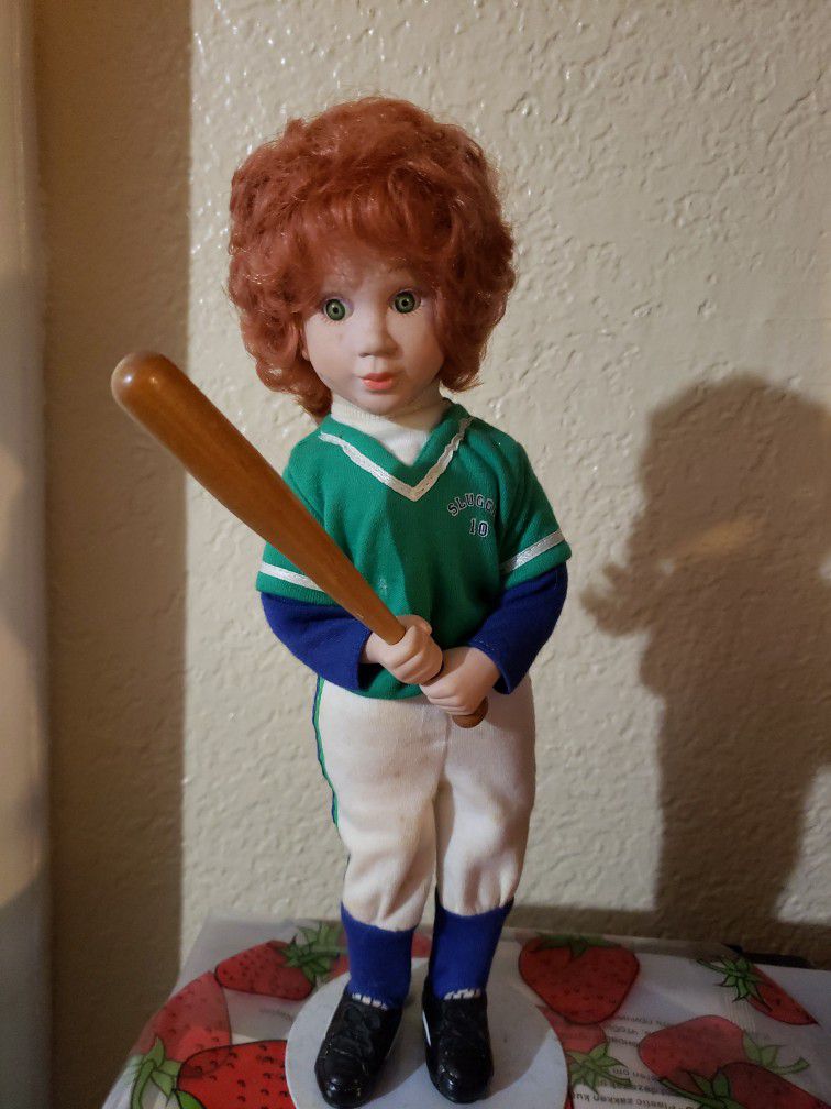 Vintage Slugger 10 Doll With Stand