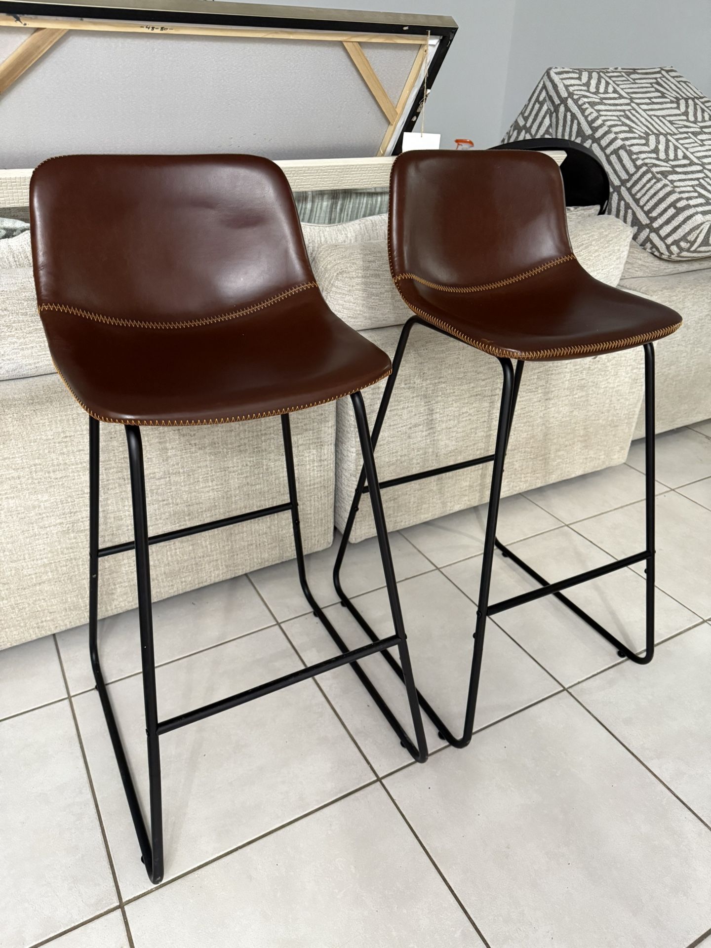 Leather Brown Bar Stool