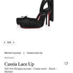 Christian Louboutin  Cassia Lace Up red bottom 100 mm Strappy pumps - Crepe satin