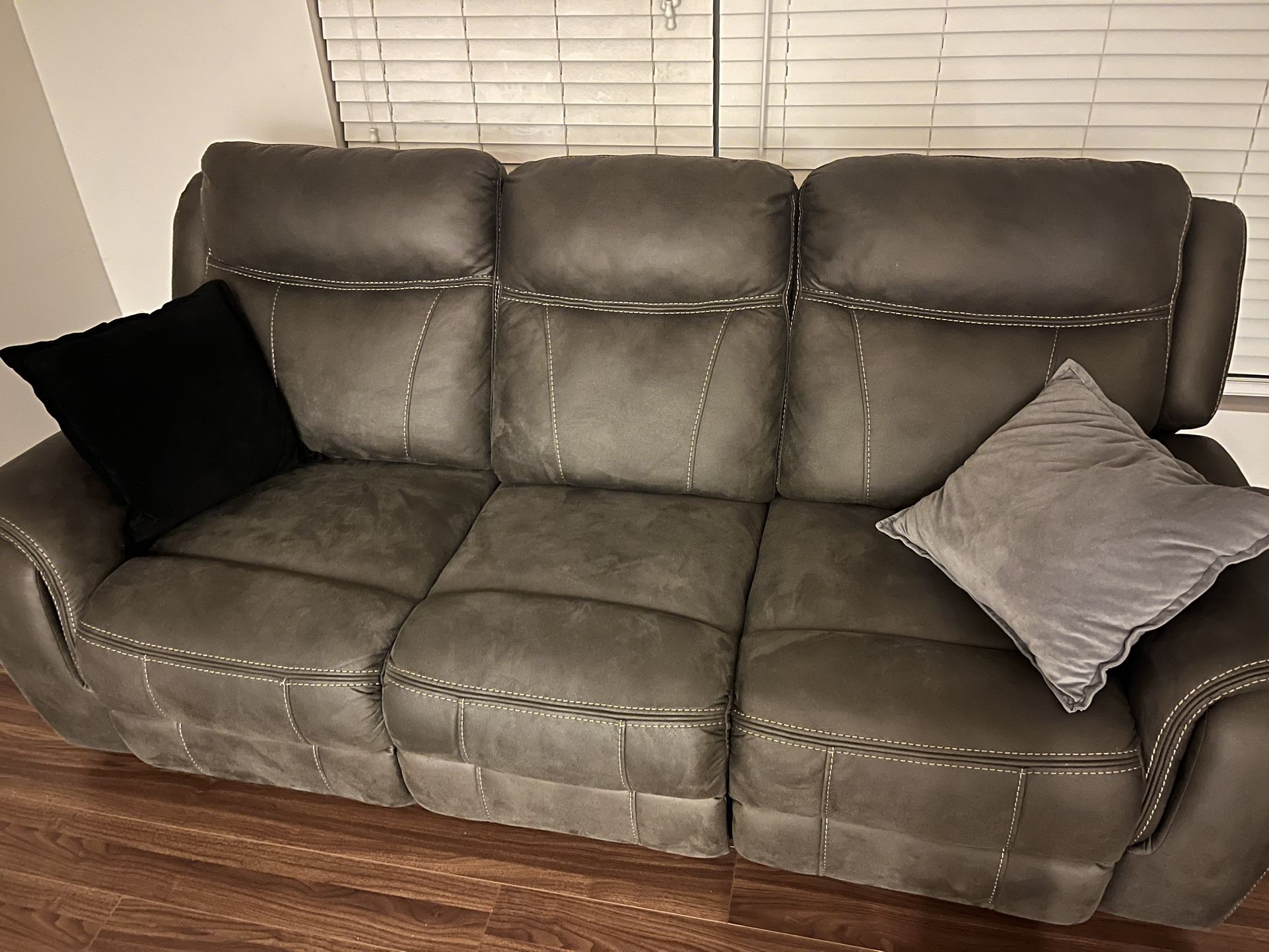 Recliner Suede Sofa