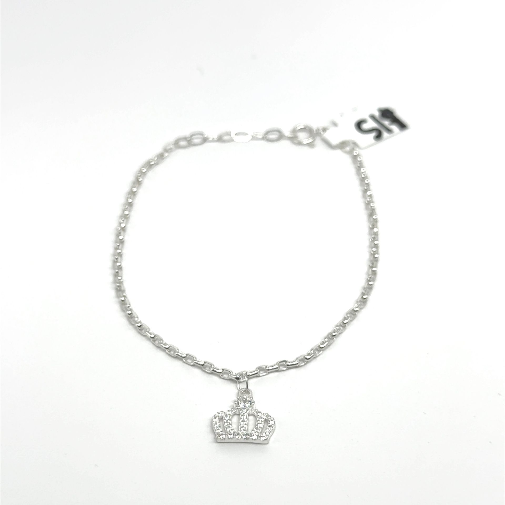 925 Silver Crown Bracelet Adjustable