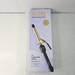 Hot Tools Pro Signature Gold Curling Iron 3/4" Professional Curling Wand Black & Gold NEW