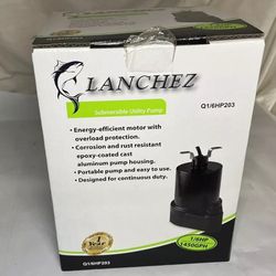 Lanchez Aluminum Utility Pump,1/6 HP 1450GPH Portable Submersible Pump