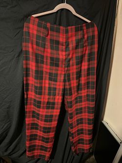Collectif Brand Vintage Inspired Red and Black Plaid Trousers