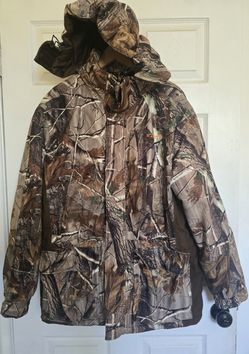 Habit Mossy Oak Hooded Camo Waterproof, Lined Jacket Parka Size Medium 