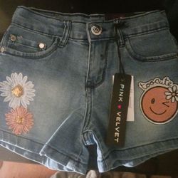 Pink Velvet Girls Sequin Denim Shorts Size 10 $10 OBO 
