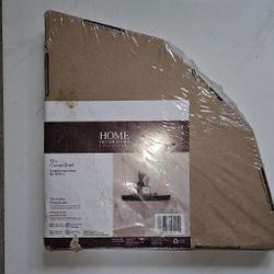 New In Box 12in Decorative Corner Shelf by Home Decorators - Black Espresso Finish Floating