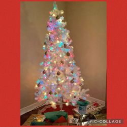 White Christmas Tree With Lights 