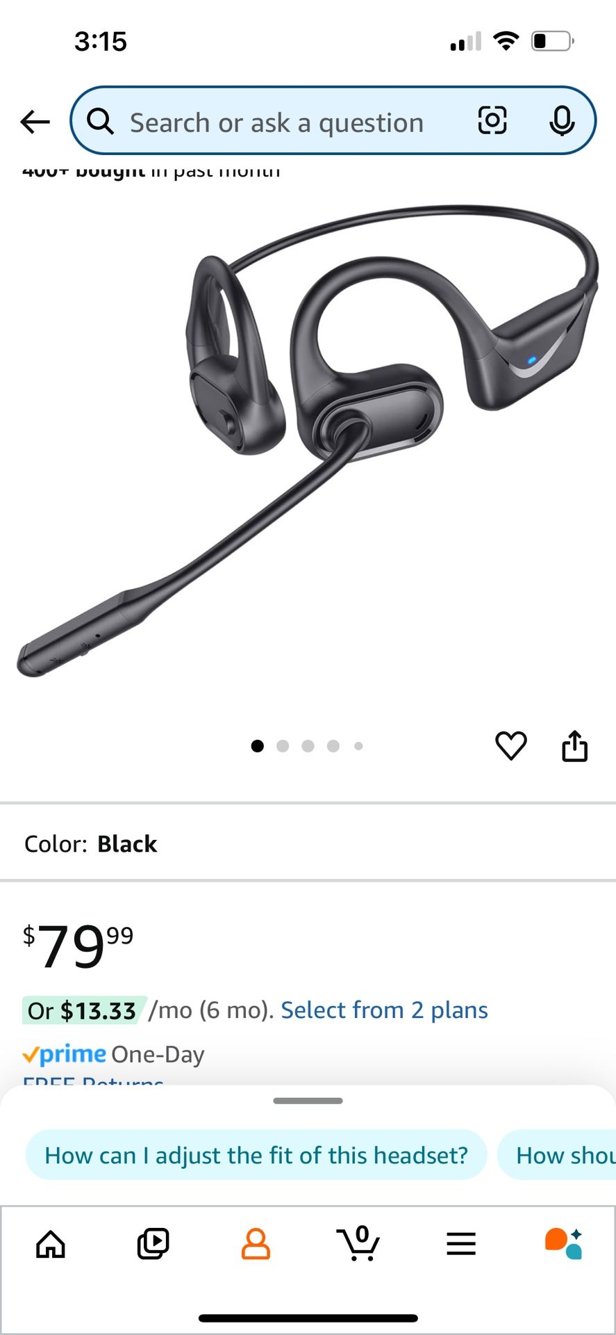 Bluetooth Headset with Microphone, Open Ear Headphones, Dual Connect Bluetooth 5.4 Headphones with Noise Cancelling & Mute, Wireless Headset with Mic