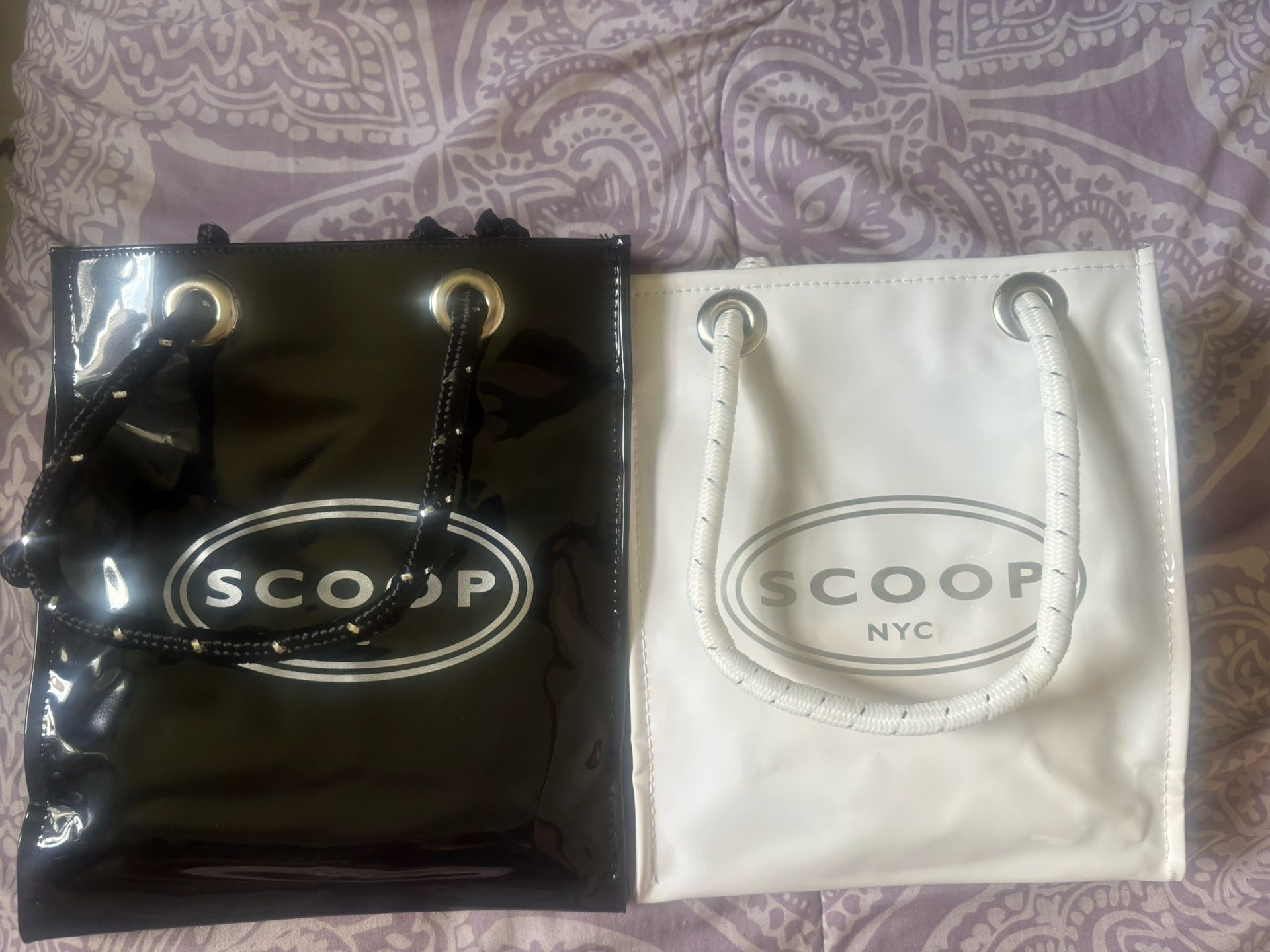 Scoop NEW YORK Women’s Purse Tote Handbag Patent Faux Leather Shopping Bag 🛍️