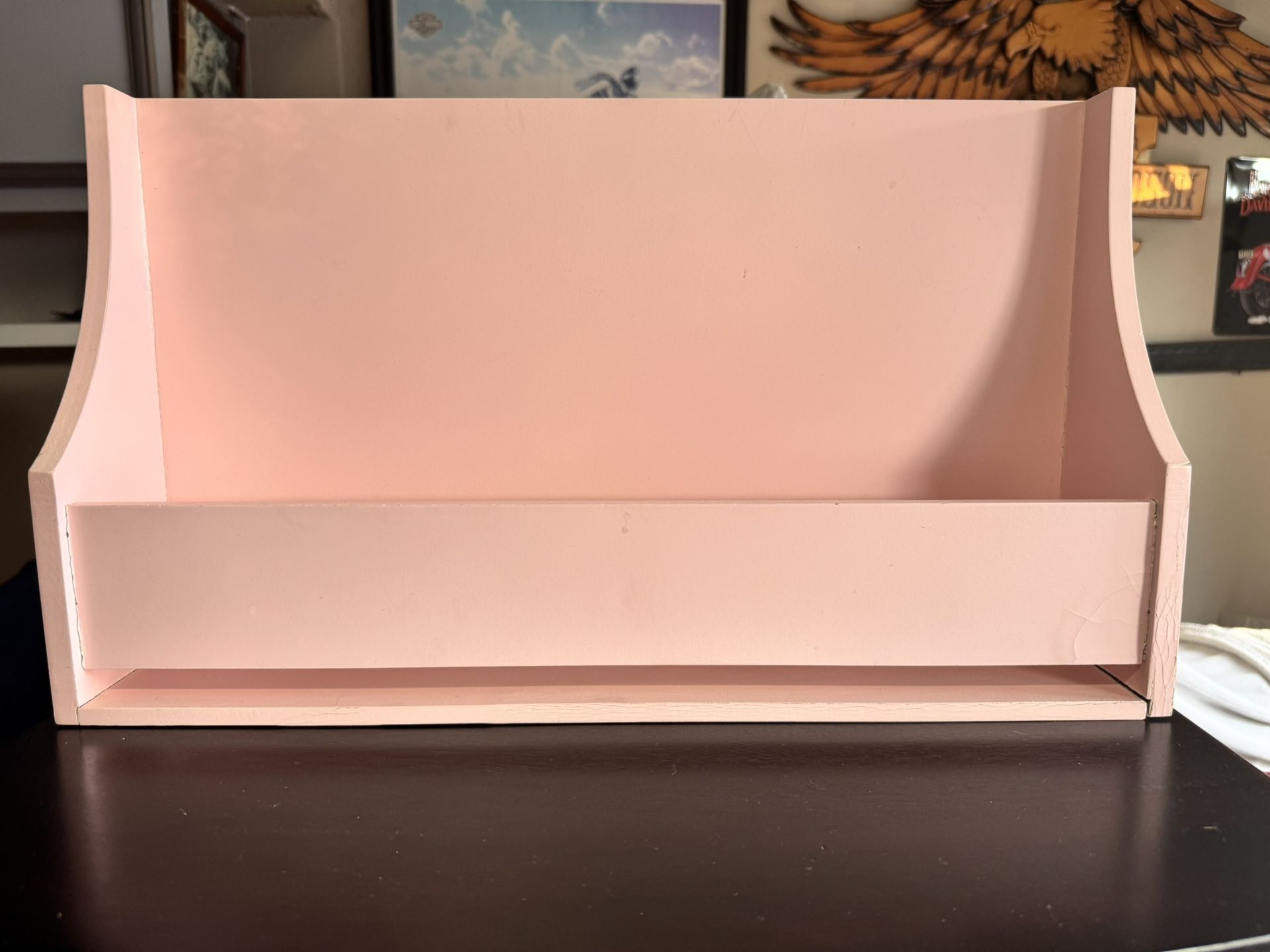 Two Pink Book Shelves