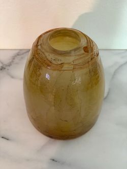 Handblown Glass Vase Venetian Style Golden Yellow