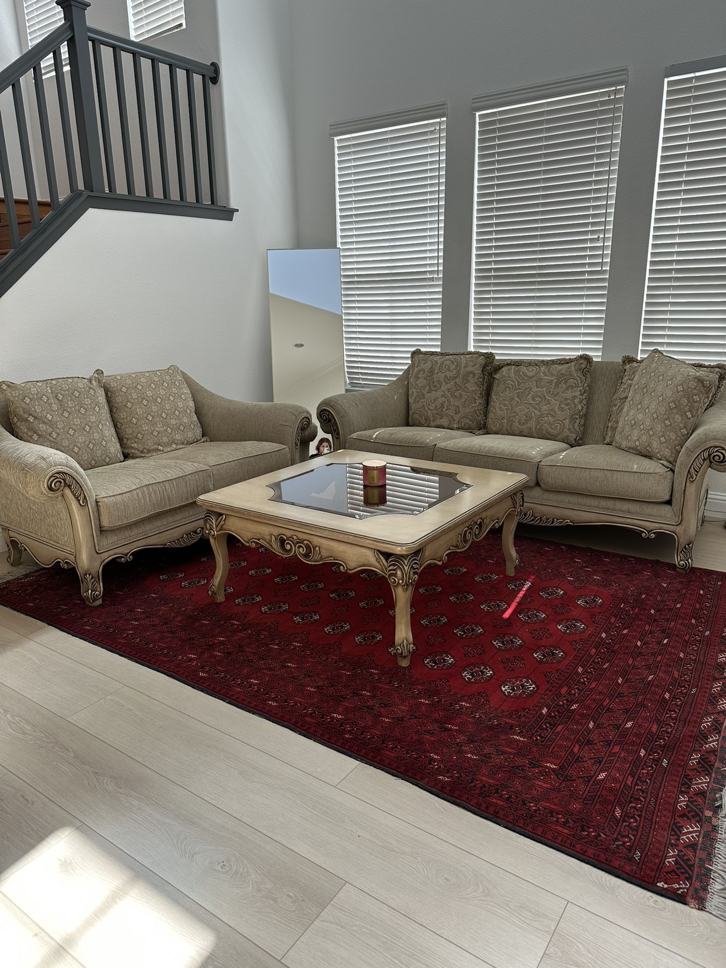 Moving Sale! Love Seat, Couch And Coffee Table! 