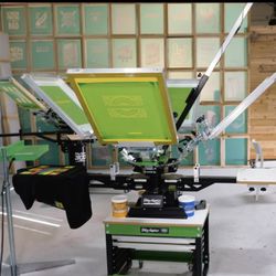 Manual 4 Stations 6 Color Screen Printing Press 