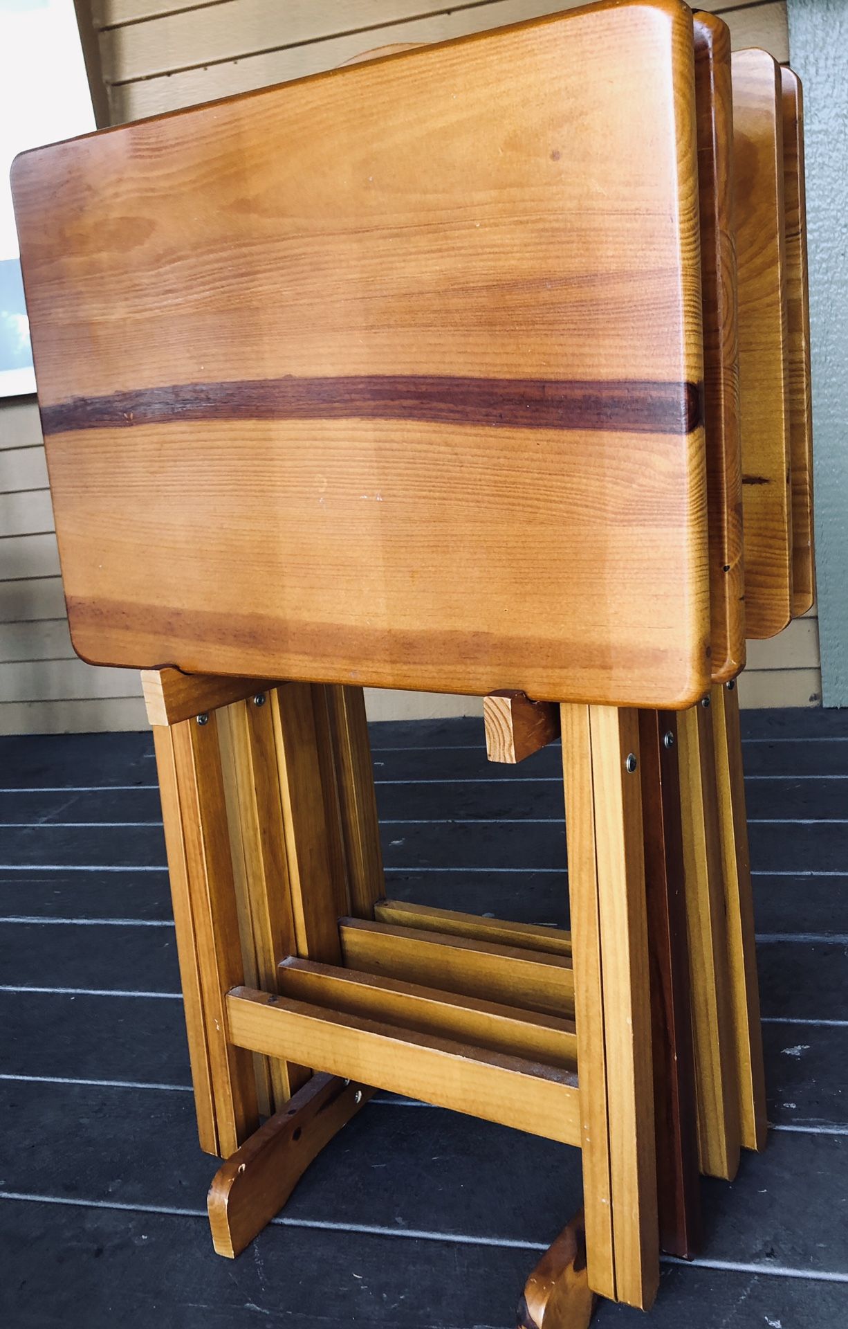 Solid wood TV trays with stand for Sale in Redmond, WA OfferUp