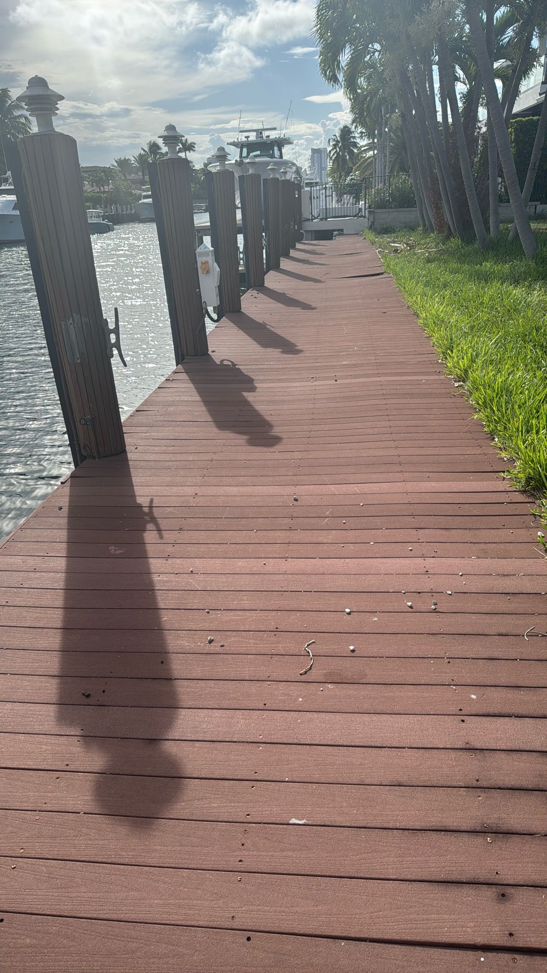 Composite wood decking. 800 sf at $2.50 per sf, used, normal wear, Prices per sf, Total Is $ 2,000