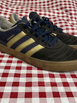 Adidas Busenitz Art- D65825 Blue & Golden Stripes Sneaker - Shoes - Men Size 9.5