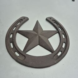 Metal texas horse shoe decoration
